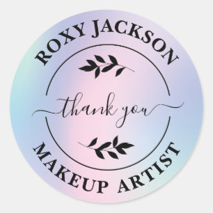Create your own Custom Thank you Makeup Artist Classic Round Sticker