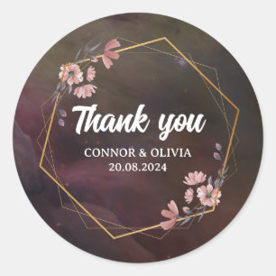 Create your own Custom Thank you Wedding Favour Classic Round Sticker