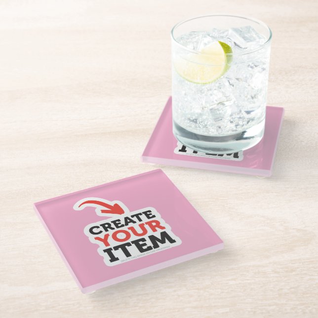 CREATE-YOUR-OWN Custom upload design Bachelorette Glass Coaster (Angled)