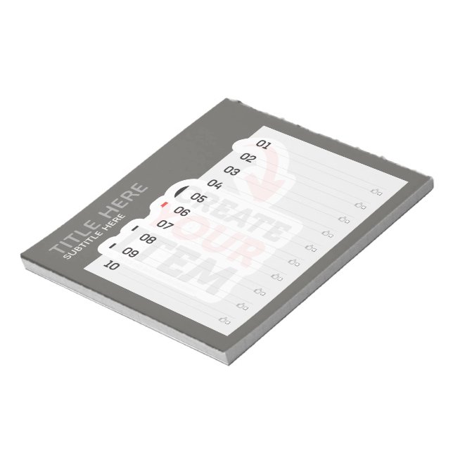 CREATE-YOUR-OWN Custom upload your design do list Notepad (Rotated)