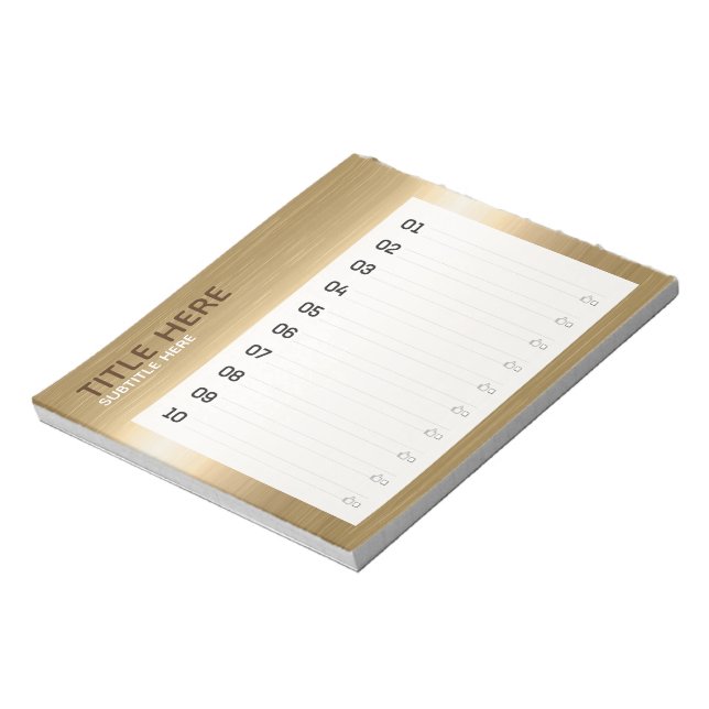 CREATE-YOUR-OWN Custom upload your design gold Notepad (Rotated)