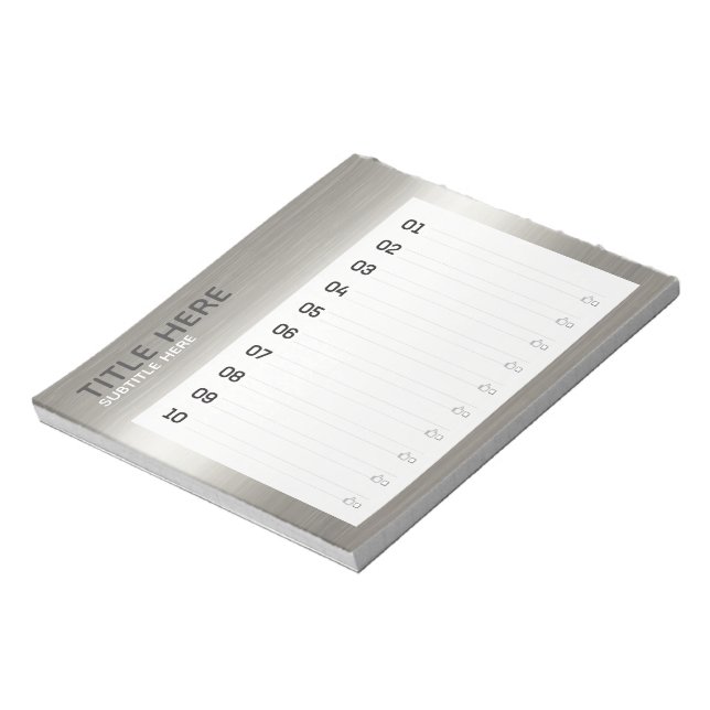 CREATE-YOUR-OWN Custom upload your design silver Notepad (Rotated)