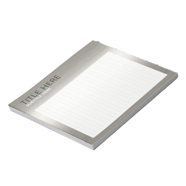 CREATE-YOUR-OWN Custom upload your design silver Notepad (Rotated)