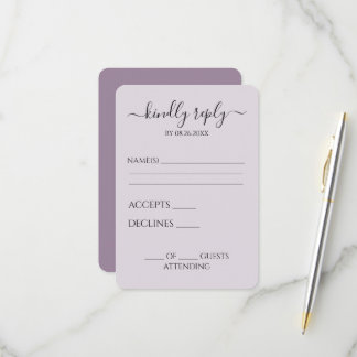 Create Your Own Custom Wedding Calligraphy RSVP Card