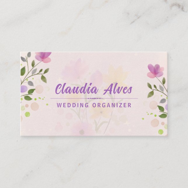 Create your own Custom Wedding Organiser  Business Card (Front)