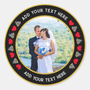 Create Your Own Custom Wedding Photo Classic Round Sticker