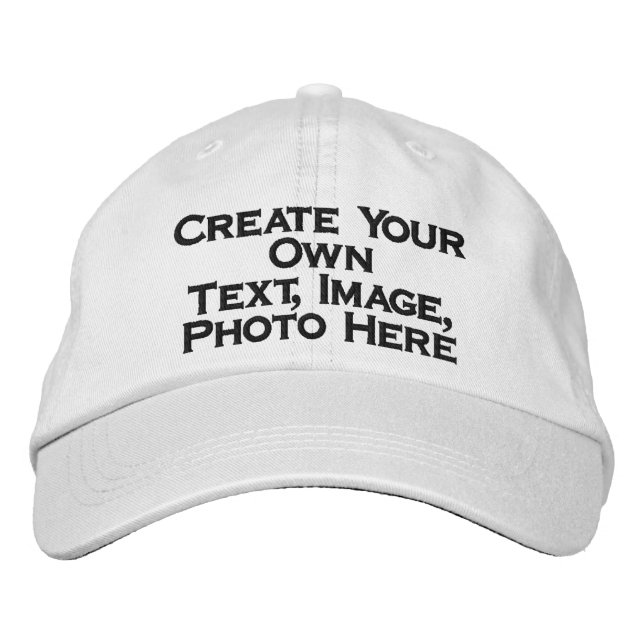Create Your Own Custom White Personalised Embroidered Hat (Front)