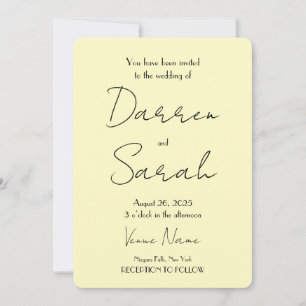 Create Your Own Custom Yellow Wedding Invitation