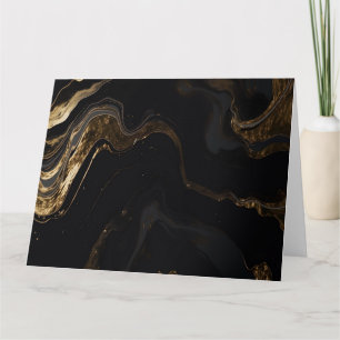 Create Your Own Customisable Abstract Black & Gold Card