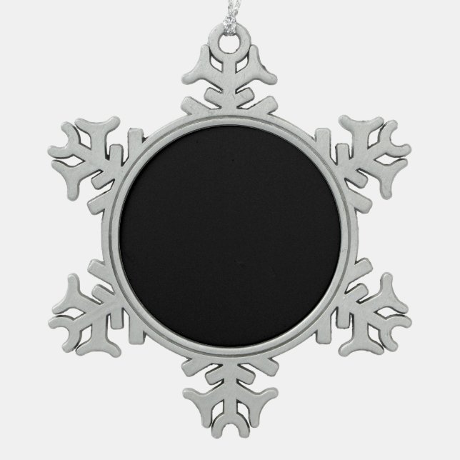 Create Your Own - Customisable Blank Snowflake Pewter Christmas Ornament (Front)