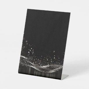 Create Your Own - Customisable Glitter Ribbon B&W Pedestal Sign