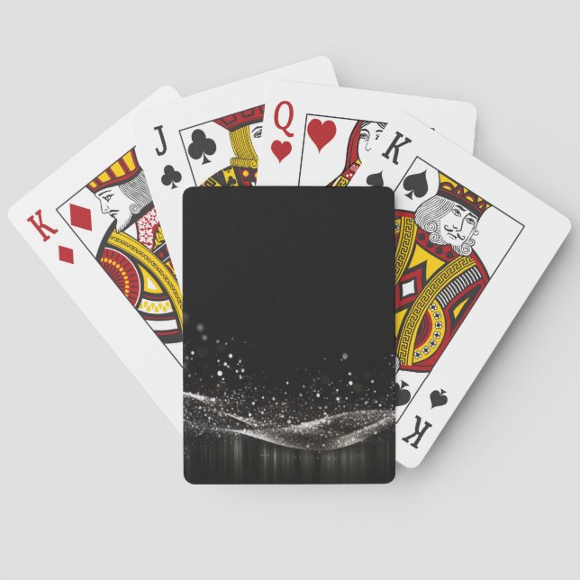 Create Your Own - Customisable Glitter Ribbon B&W Playing Cards (Back)