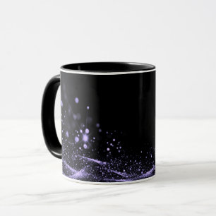 Create Your Own Customisable Glitter Ribbon Purple Mug
