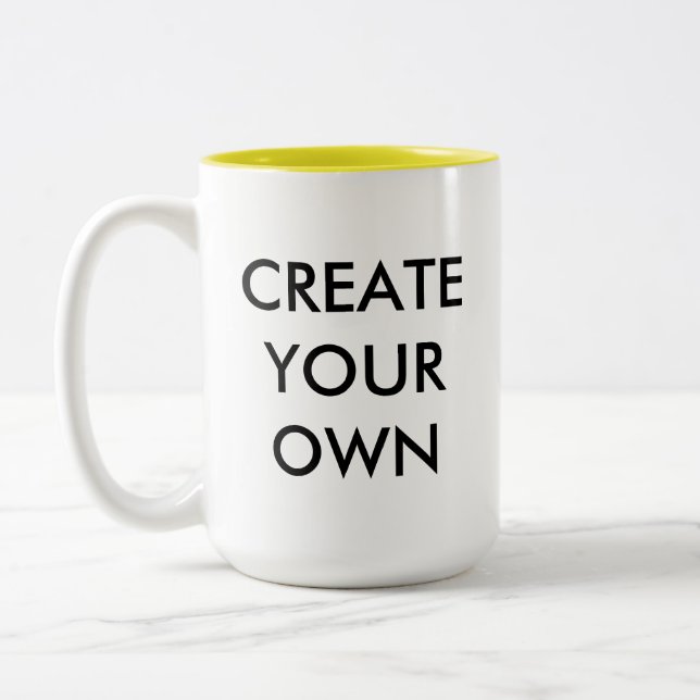 Create Your Own Customisable Two-Tone Mug YELLOW (Left)