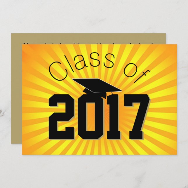 Create your own Customise Cool Graduation Invite (Front/Back)
