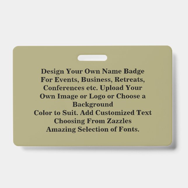 Create Your Own Customised Personalised Identity  ID Badge (Front)