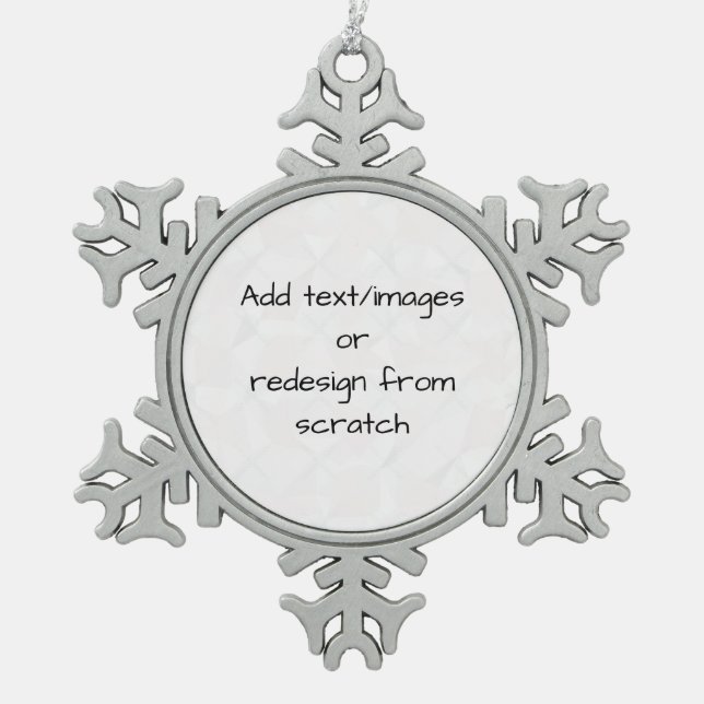 Create Your Own Customised Snowflake Pewter Christmas Ornament (Front)