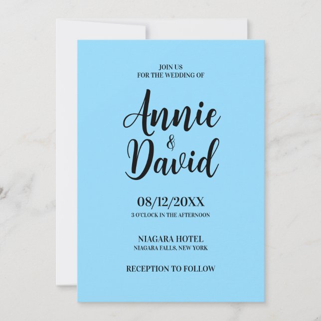 Create Your Own Customised Wedding Invitation (Front)