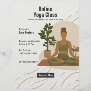 Create your own Customizable Online Yoga Classes Flyer