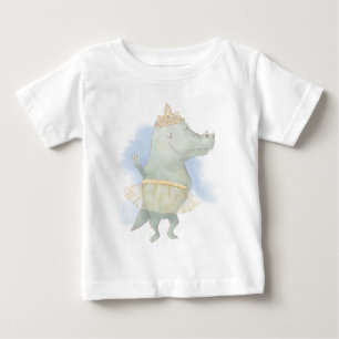 Create Your Own Cute Alligator Ballerina Baby T-Shirt