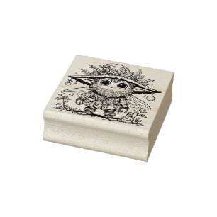 Create Your Own Cute Bearded Fairy Wizard Rubber Stamp