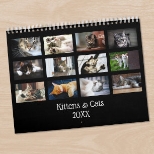 Create Your Own Cute Black Cover 2025 Pet Photo Calendar