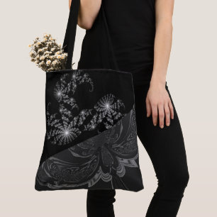 Create Your Own Cute Black & White All over Print Tote Bag