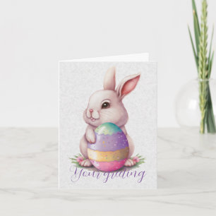 Create Your Own Cute Bunny & Colourful Egg Card