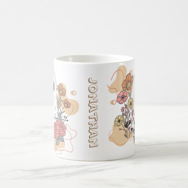 Create your own Cute cartoon white ghost  Coffee Mug (Center)