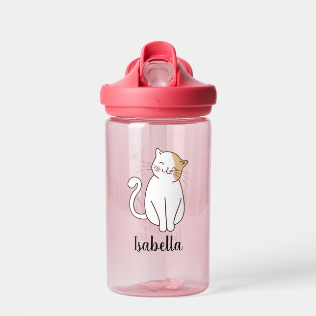 Create Your Own Cute Cat Name  Water Bottle (Front)