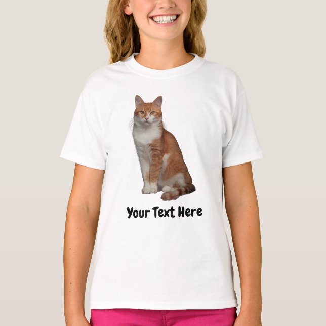 Create Your Own Cute Cat Photo T-Shirt (Front)
