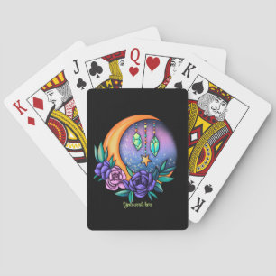 Create Your Own Cute Crystals, Moon & Roses Playing Cards