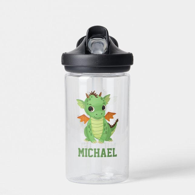 Create Your Own Cute Dragon Name Water Bottle (Front)