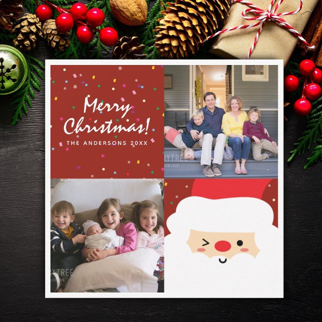 Create Your Own Cute Family Photo Christmas Holiday Card (Creator Uploaded)