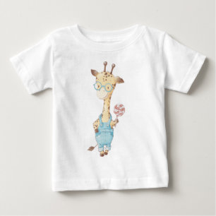 Create Your Own Cute Giraffe Lollipop Baby T-Shirt