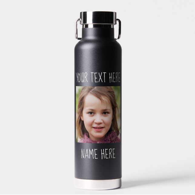 Create Your Own Cute Kid Photo Water Bottle (Front)