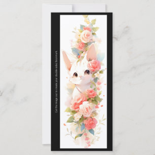 Create Your Own Cute Kitten Roses Bookmark Card