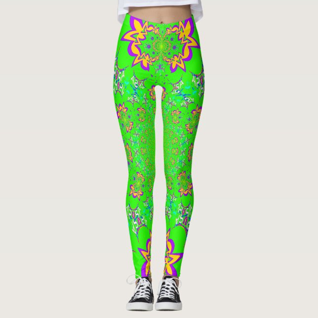 Create your own cute love floral pattern Clothing Leggings (Front)