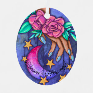 Create Your Own Cute Moon, Stars, Roses Hand Metal Tree Decoration