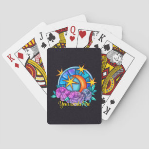 Create Your Own Cute Moon, Stars & Roses Playing Cards