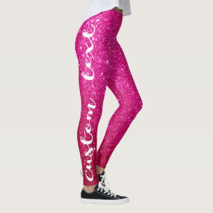 Create Your Own Cute Personalised Pink Glitter Leggings