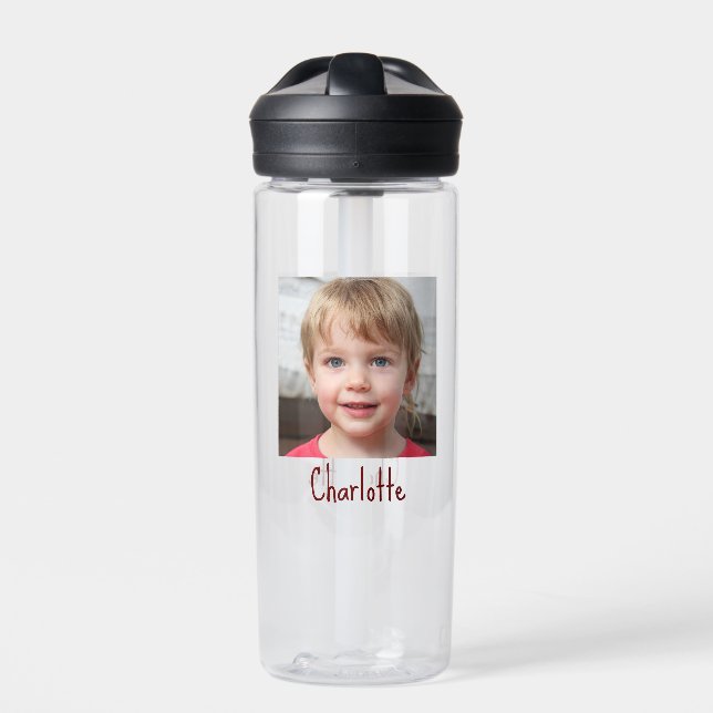 Create Your Own Cute Photo  Girl Name Water Bottle (Front)