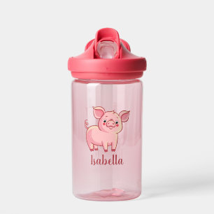 Create Your Own Cute Pig Name Water Bottle