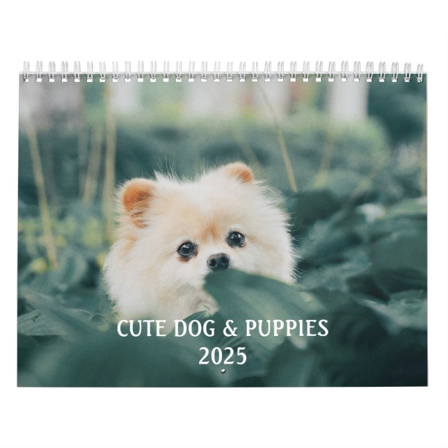 Create Your Own Cute Puppy Dog Pet Photo Calendar (Cover)