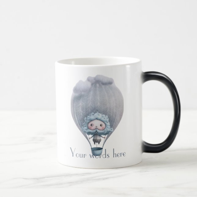 Create Your Own Cute Silly Hot Air Balloon Ride Magic Mug (Right)