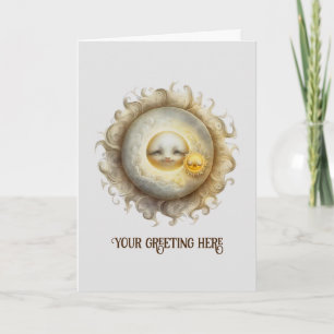 Create Your Own Cute Sun & Moon Holiday Card