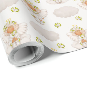 Create Your Own Cute Tiny Angel Wrapping Paper