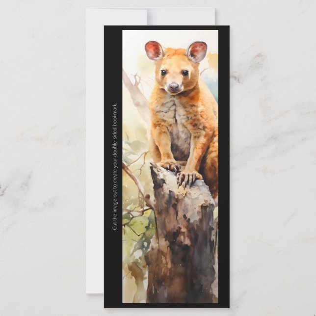 Create Your Own Cute Tree Kangaroo Bookmark Card (Front)