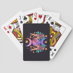 Create Your Own Cute Triple Moon Goddess & Roses Playing Cards