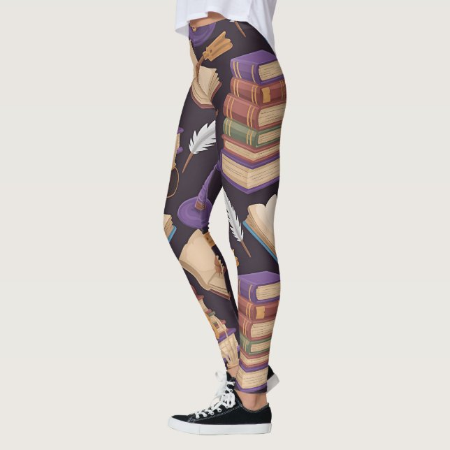 Create Your Own Cute Wizarding School Materials Leggings (Left)